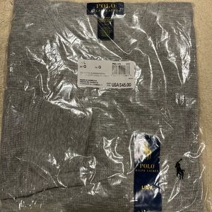 Gray Large Mens RL Thermal Waffle Knit